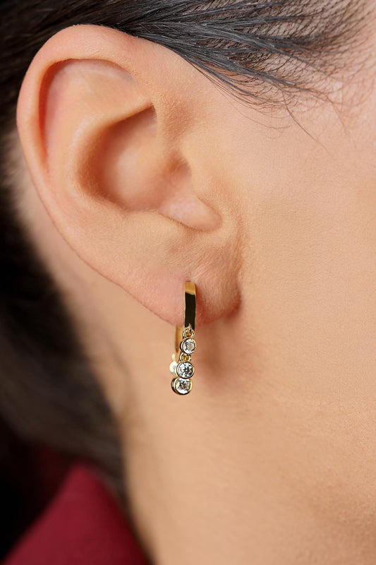 14K Gold 5-Stone Earrings
