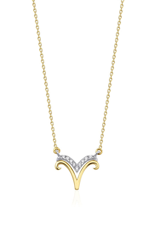 14K Gold Aries Zodiac Sign Necklace
