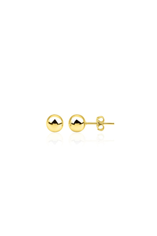 14K Gold Ball Stud Earrings    0.149 inch