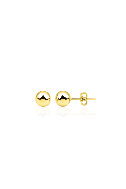 14K Gold Ball Stud Earrings    0.157 inch