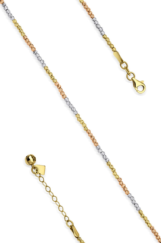 14K Gold Bead Ball Diamond Cut Bracelet