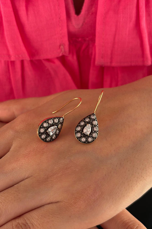 14K Gold Big Drop Earrings