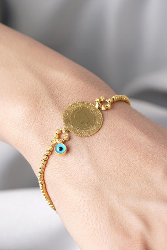 14K Gold Coin Bracelet  3