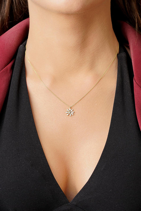 14K Gold Daisy Necklace