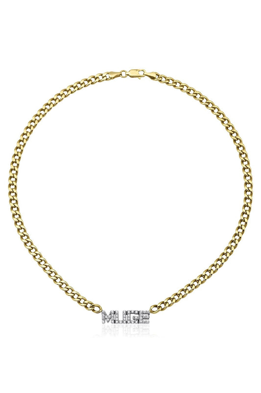 14K Gold Diamond Personalized Name Necklace