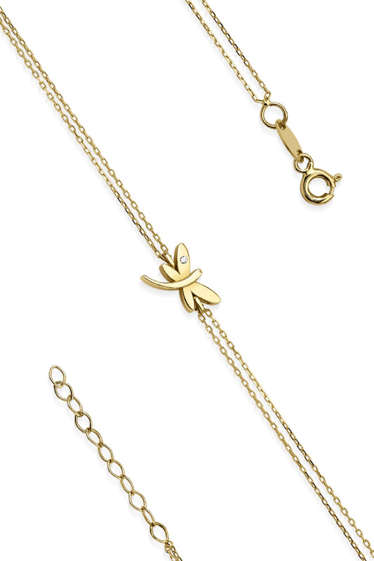 14K Gold Dragonfly Bracelet