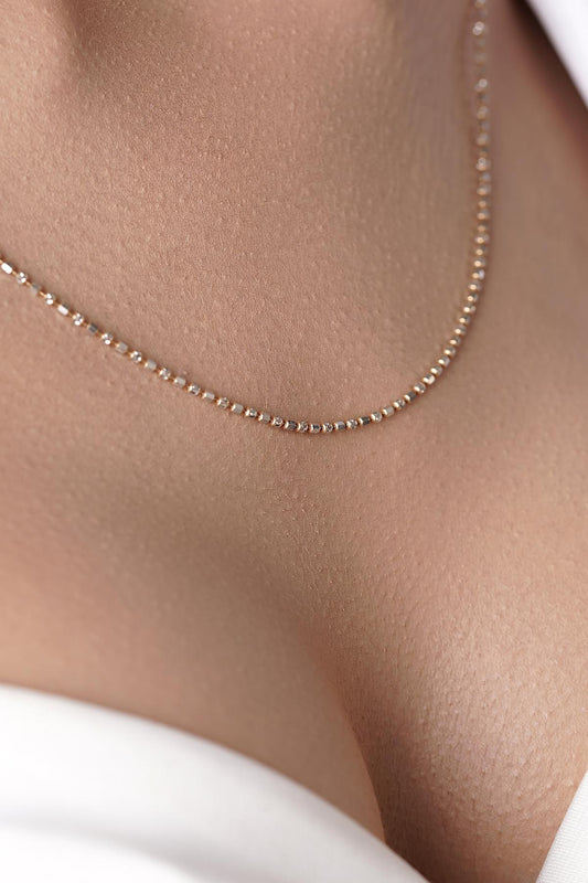 14K Gold Elegant Dorica Ball Chain