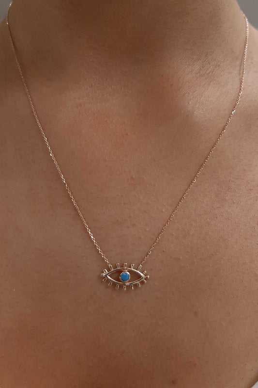 14K Gold Evil Eye Necklace