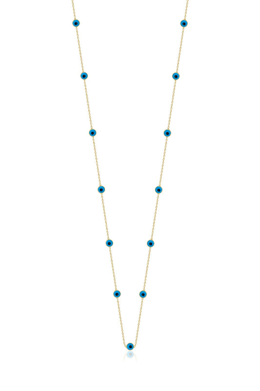 14K Gold Evil Eye Necklace