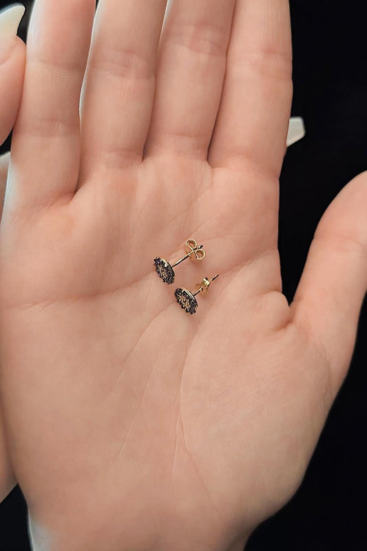 14K Gold Evil Eye Stud Earrings