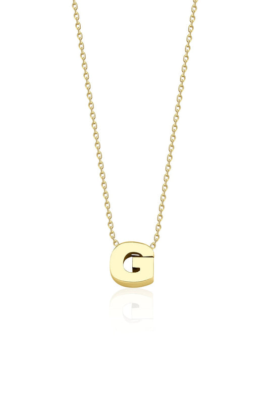 14K Gold G Initial Necklace