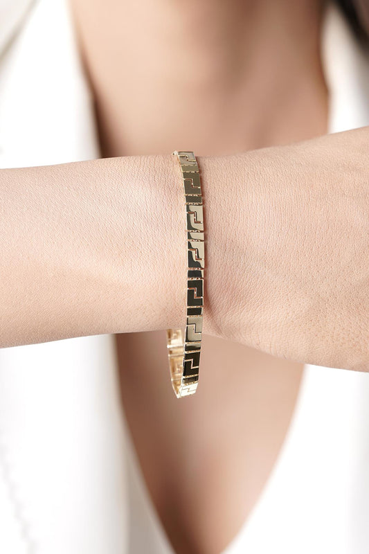 14K Gold Greek Key Bracelet