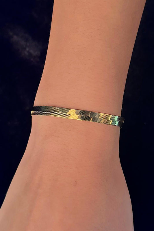 14K Gold Herringbone Bracelet   0.220 inch