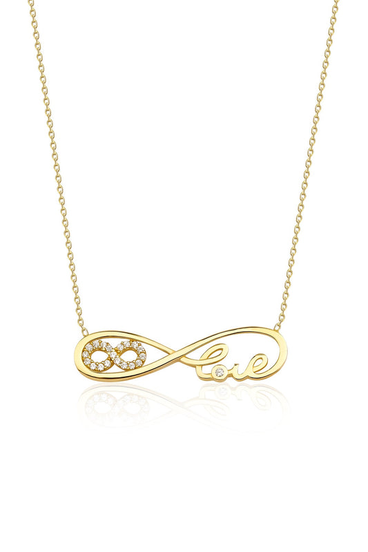 14K Gold Infinity Love Shaped Necklace