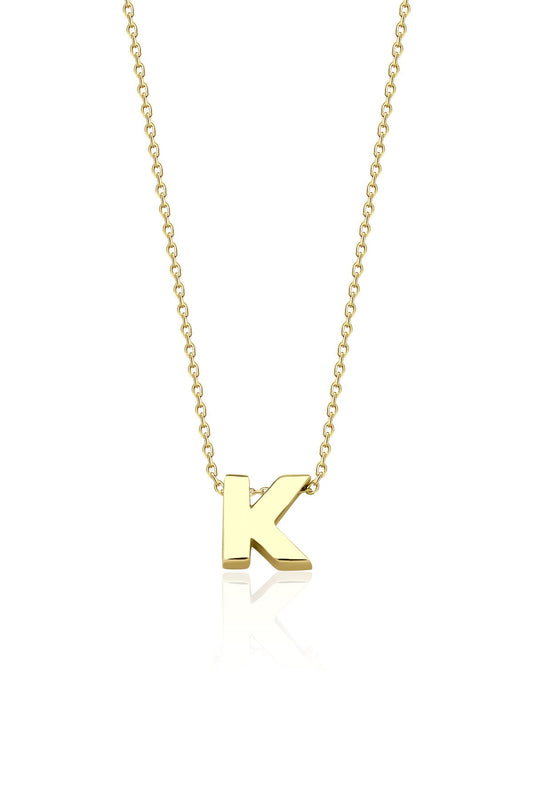 14K Gold K Initial Necklace