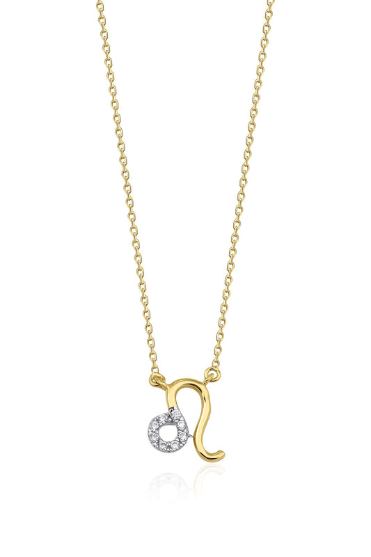 14K Gold Leo Zodiac Sign Necklace