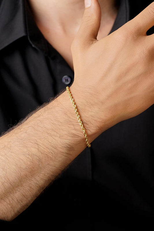 14K Gold Light Rope Chain Bracelet   0.098 inch