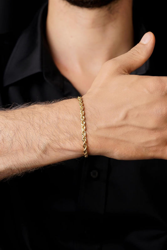 14K Gold Light Rope Chain Bracelet   0.173 inch