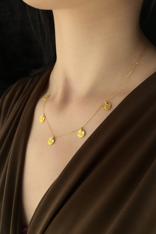 14K Gold Mini Coins Necklace