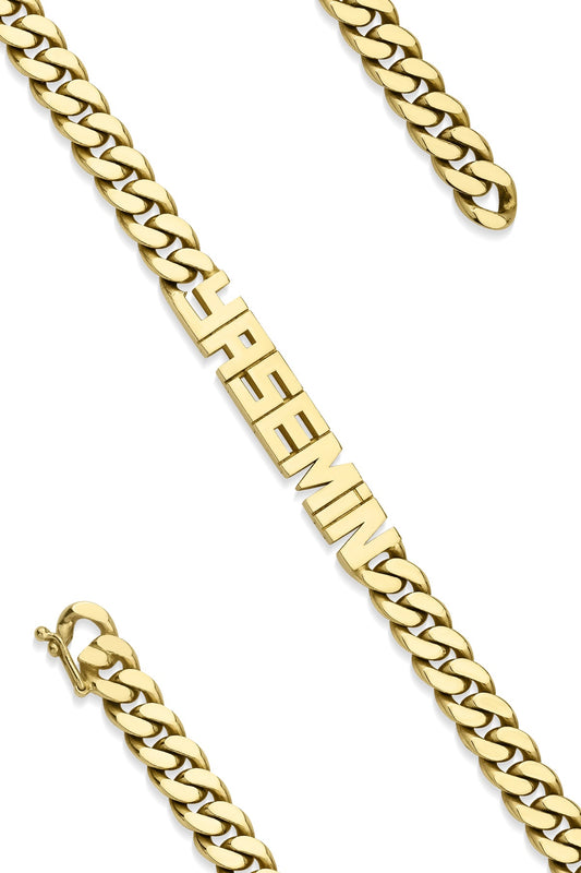 14K Gold Personalized Name Bracelet 0.285 inch