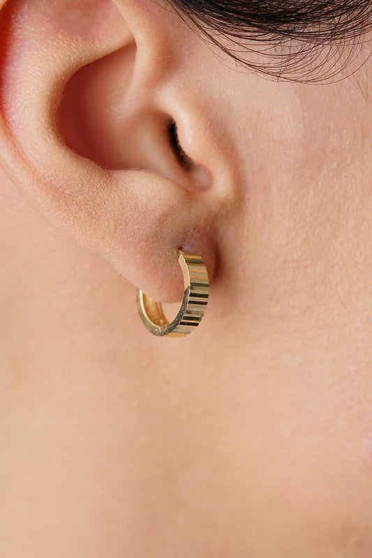 14K Gold Polished Mini Hoop Earrings