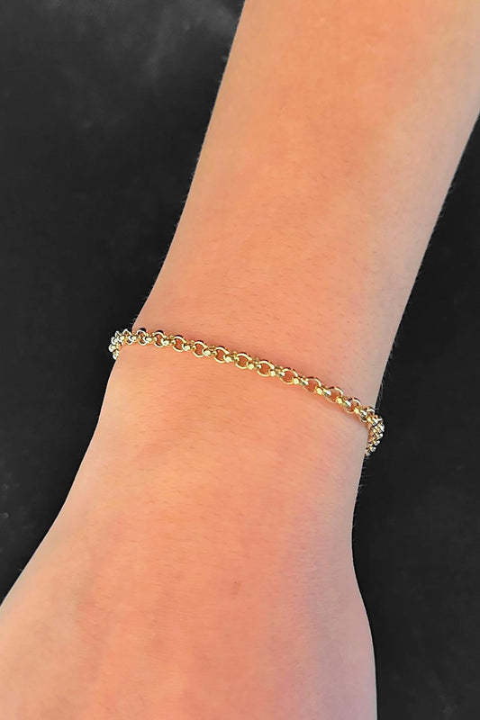 14K Gold Rolo Bracelet    0.137 inch