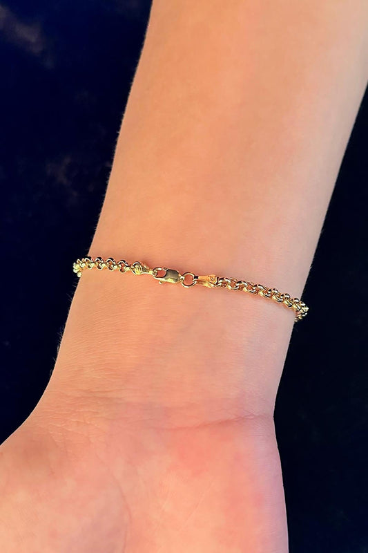 14K Gold Rolo Bracelet    0.137 inch