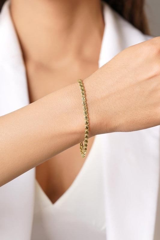 14K Gold Sequin Chain Bracelet 0.137 inch