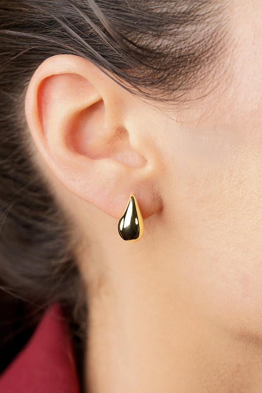 14K Gold Small Drop Shape Earrings