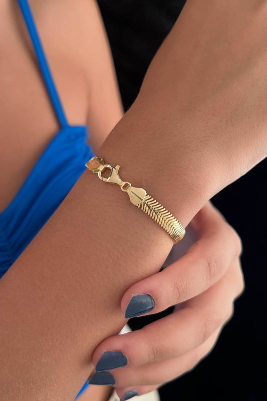 14K Gold Snake Chain Bracelet   0.246 inch