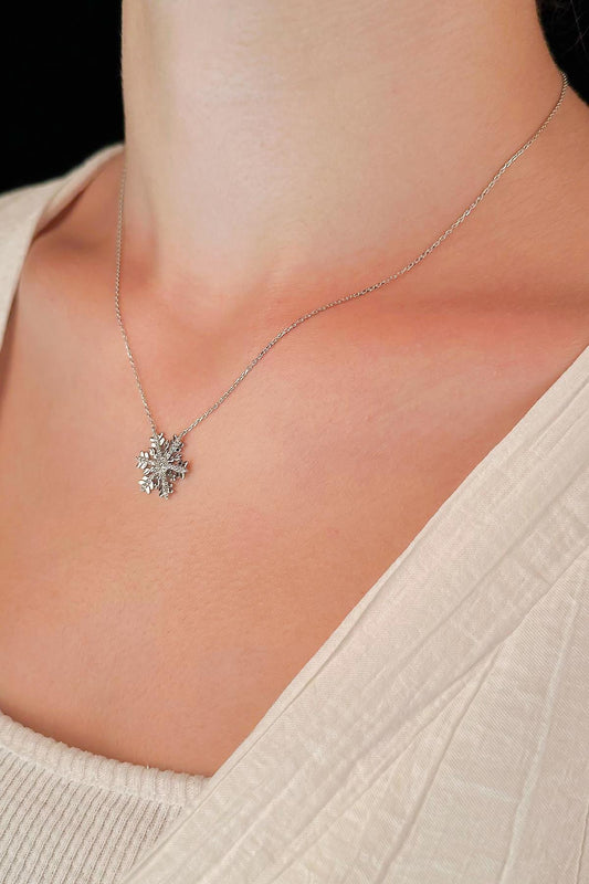 14K Gold Snowflake Necklace