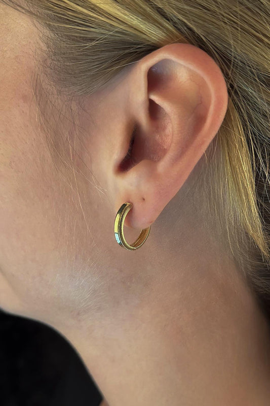 14k Gold Sparkly Hoop Earrings  4