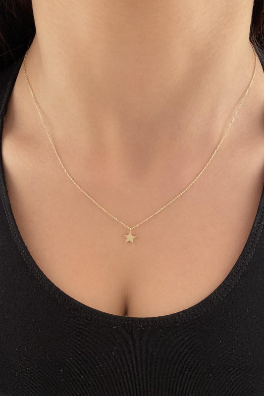 14K Gold Star Charm Necklace