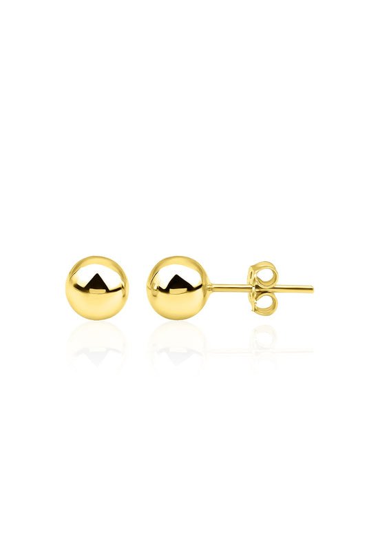 14K Gold Stud Ball Earrings  0.275 inch