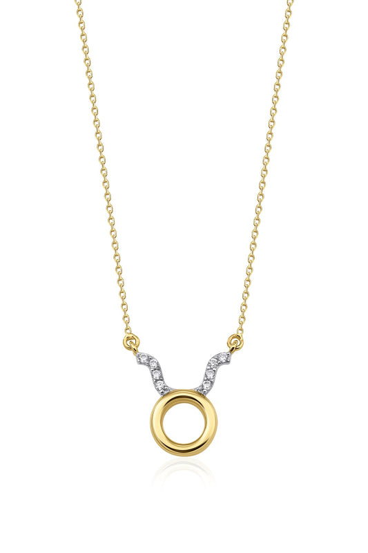 14K Gold Taurus Zodiac Sign Necklace