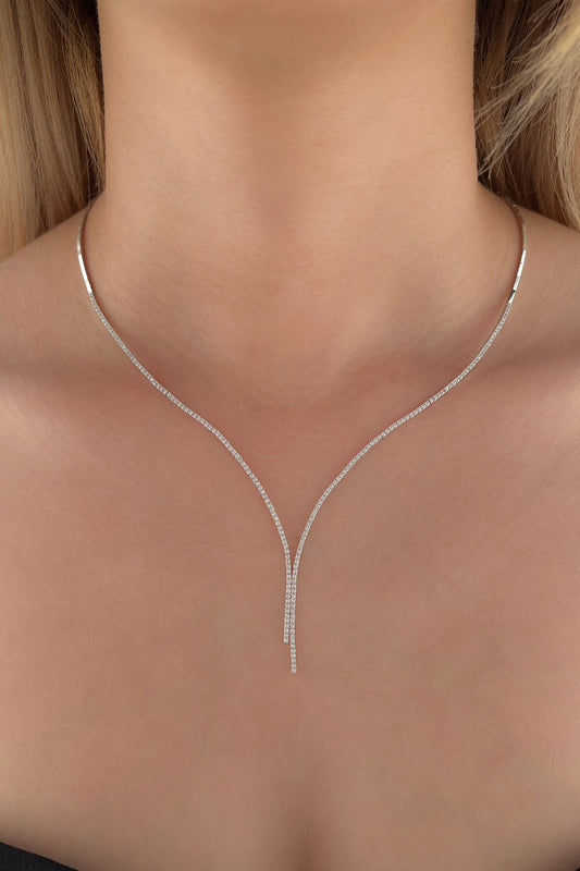 14K Gold Tennis Necklace