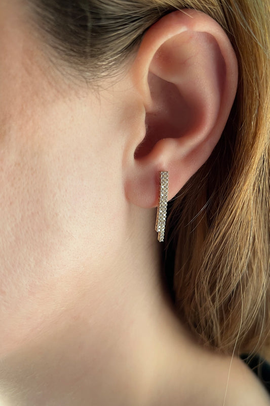 14K Gold Tennis Stud Earrings