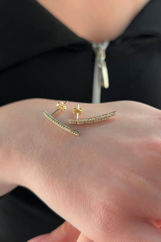 14K Gold Tennis Stud Earrings