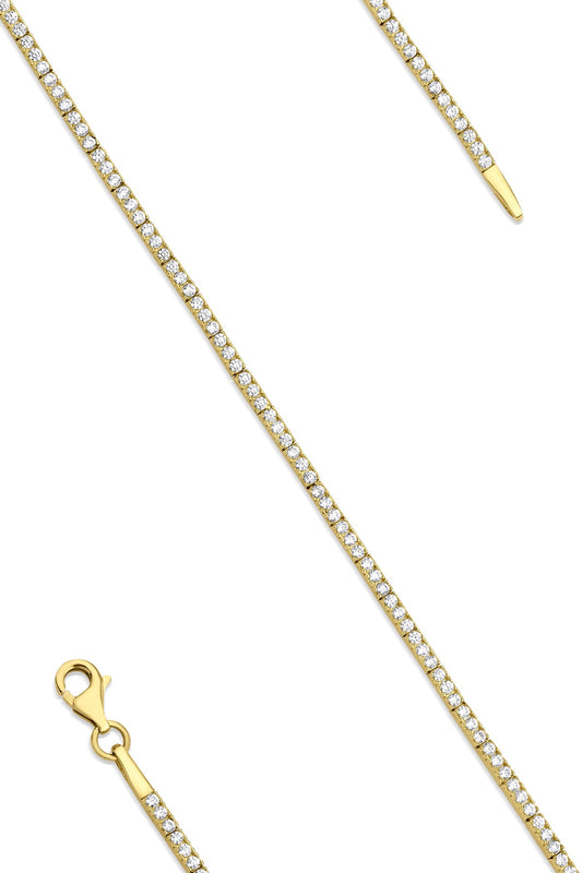 14K Gold Thin Tennis Bracelet