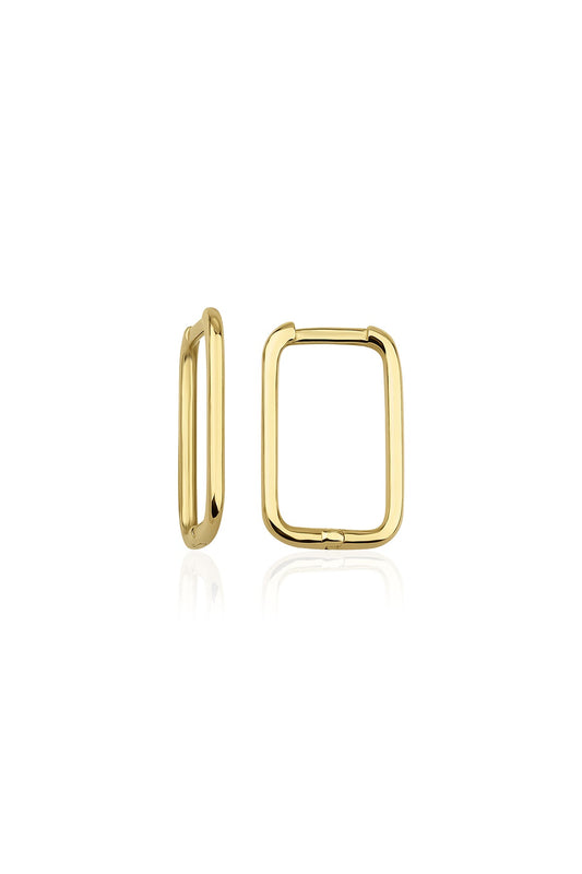 14K Gold Thin U Shape Huggie Earrings