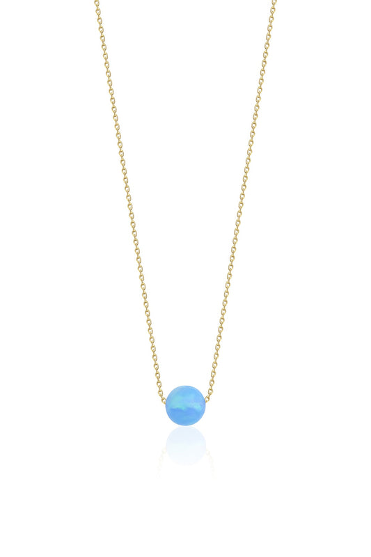 14K Gold Turquoise Opal Necklace