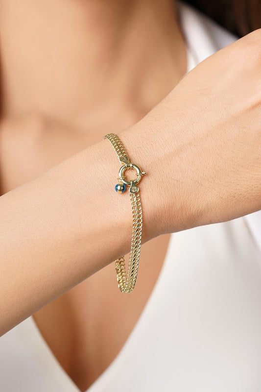 14K Gold Vienna Double Curb Bracelet