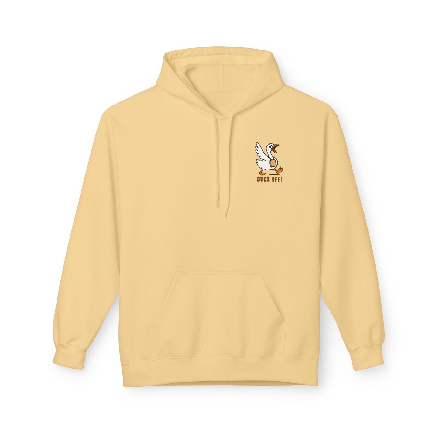 Duck Off Funny Hoodie - Unisex Fleece Pullover for Animal Lovers