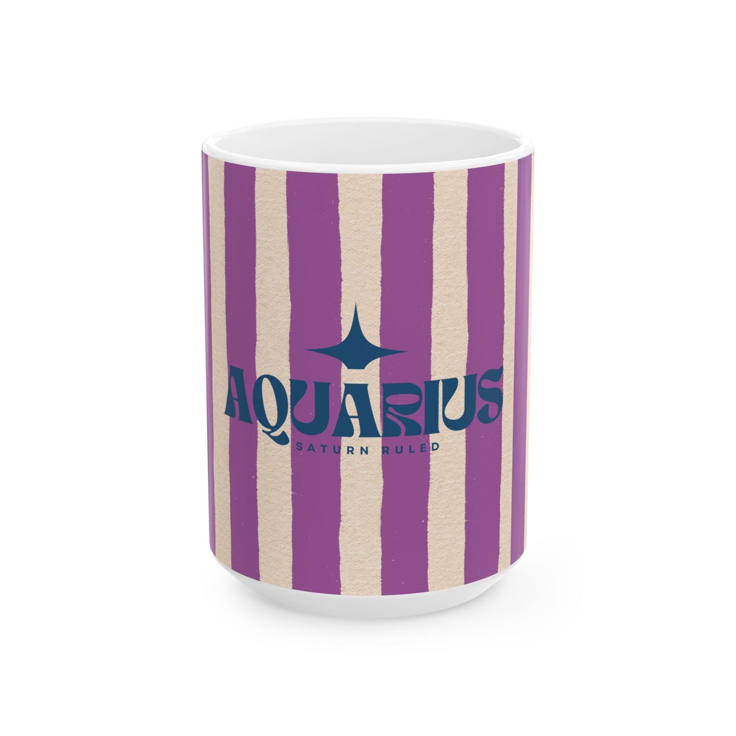 Astrological Wheel AQUARIUS Mug, Whimsical design