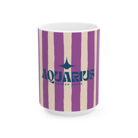 Astrological Wheel AQUARIUS Mug, Whimsical design