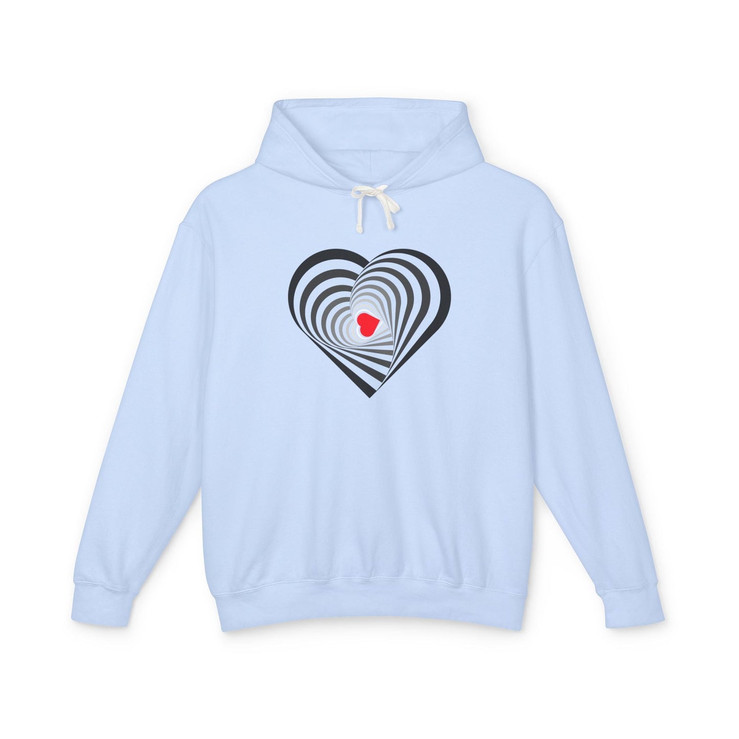 Heart Spiral Unisex Lightweight Hoodie - Valentine's Day Gift