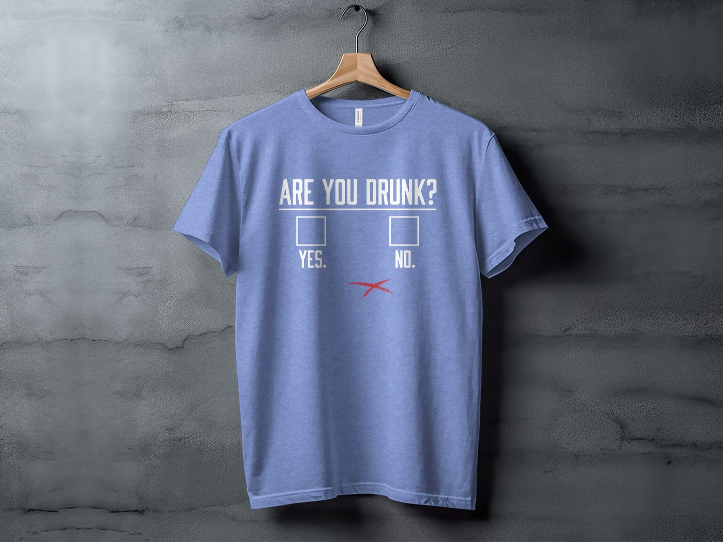 Are You Drunk Check Box With Red Cross Funny Graphic T-Shirt