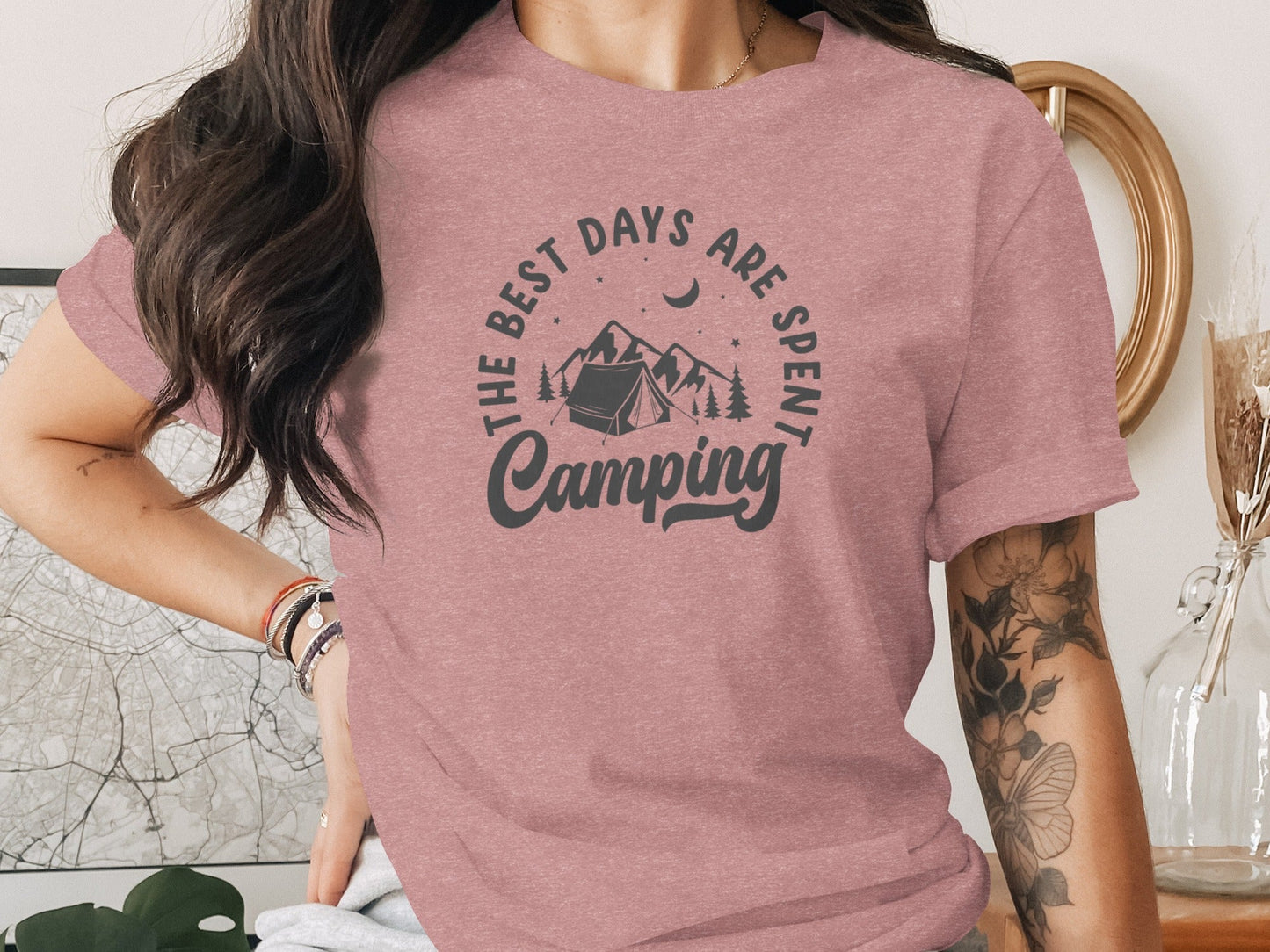 The Best Days Are Spent Camping Graphic Print T-Shirt