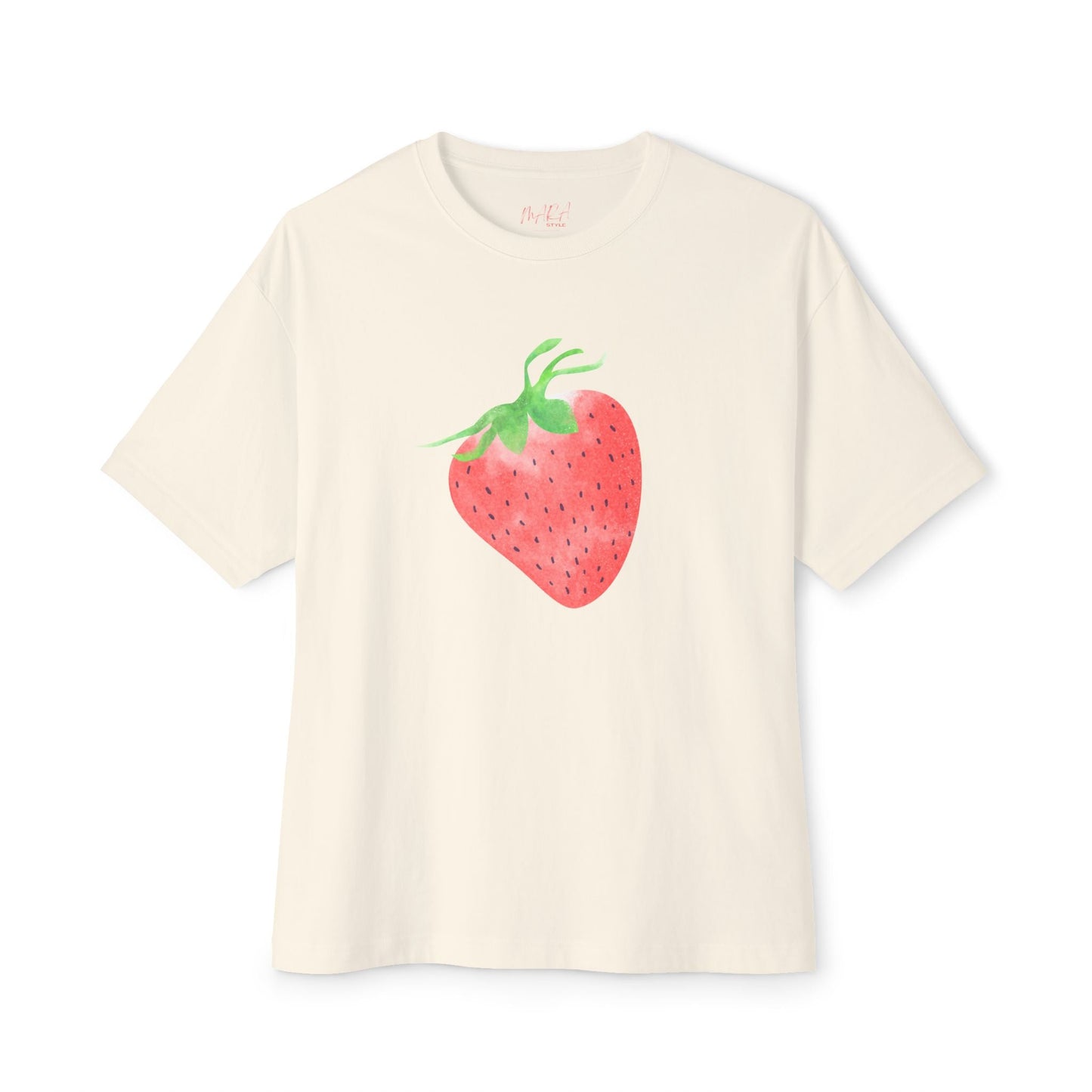 Cute Strawberry Graphic Tee -  Boxy Oversized T-Shirt