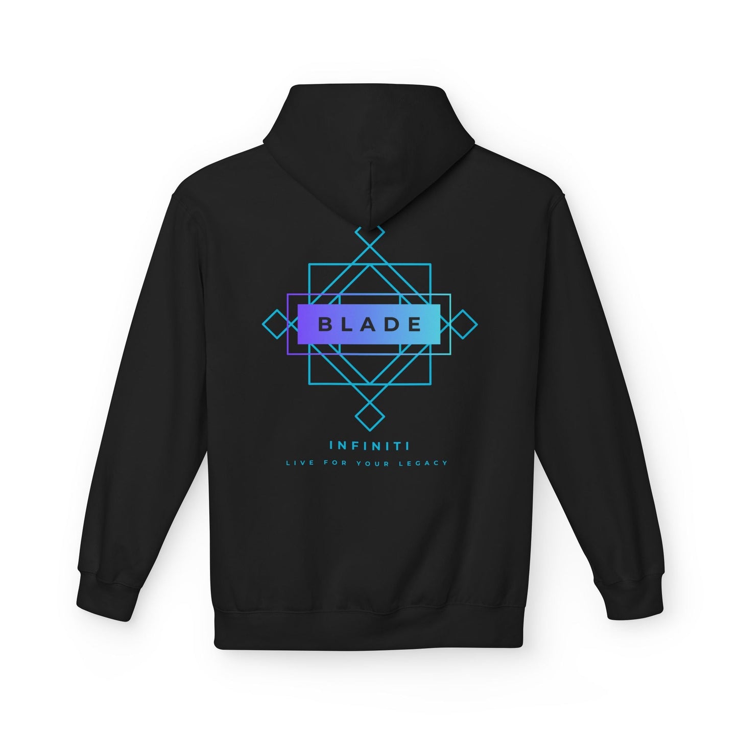 Geometric Infiniti Aqua/Purple Ombre Hoodie
